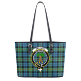 MacEwan Ancient Tartan Crest Leather Tote Bag